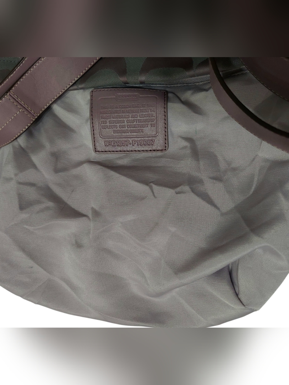 Coach Jacquard Signature Zip Duffle Hobo Bag F15067 Gently Loved - Picture 11 of 11